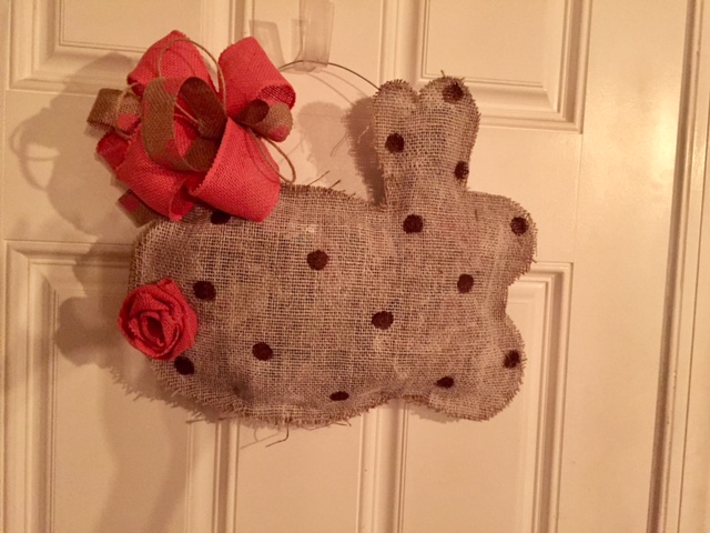Super cute and easy DIY Tutorial to make Easter Burlap Door Hangers with step by step instructions, materials list, and lots of pictures!