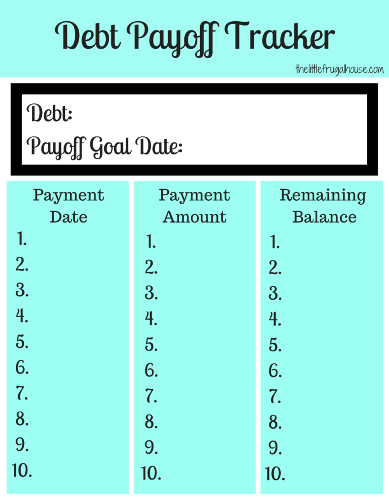 How To Make A Debt Payoff Chart