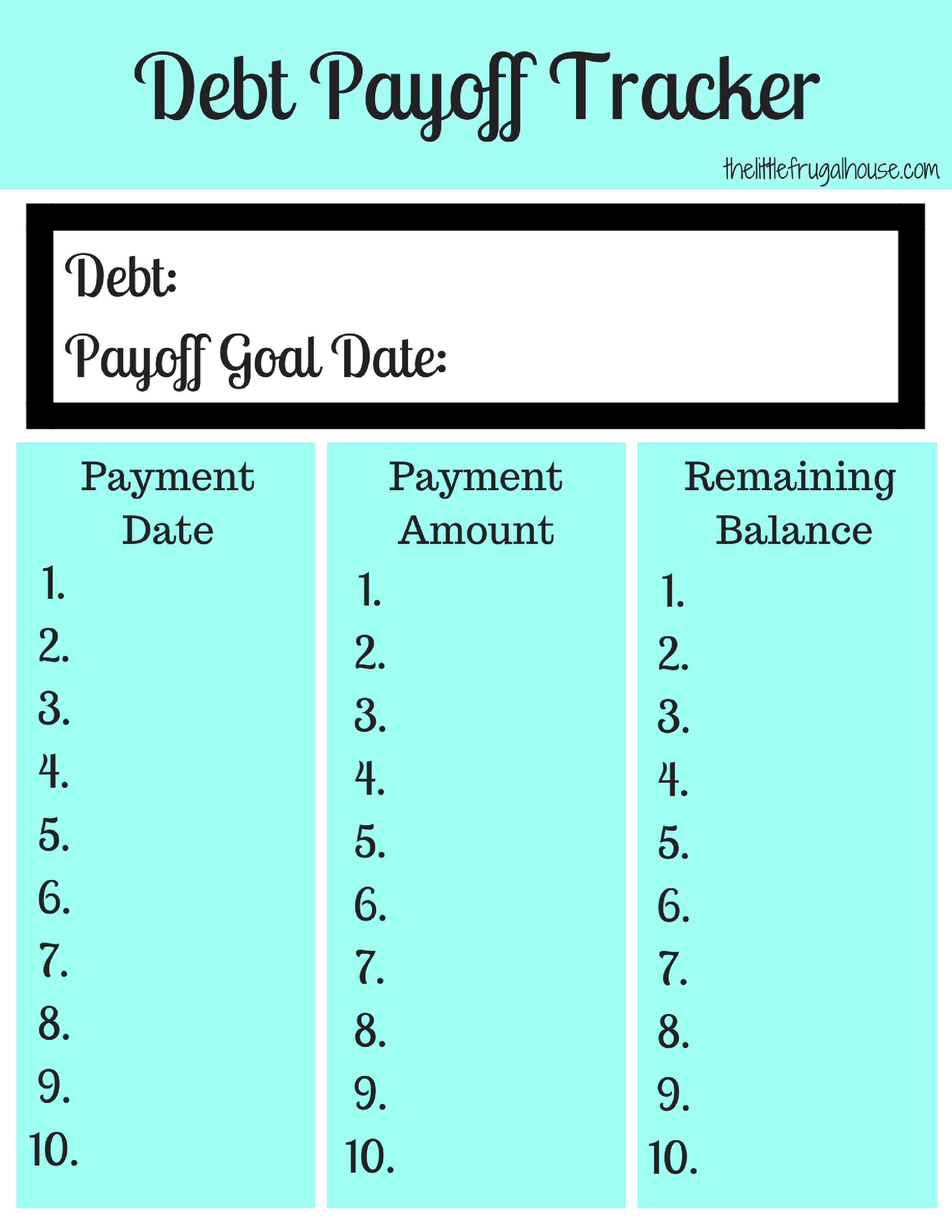 Debt Goal Chart