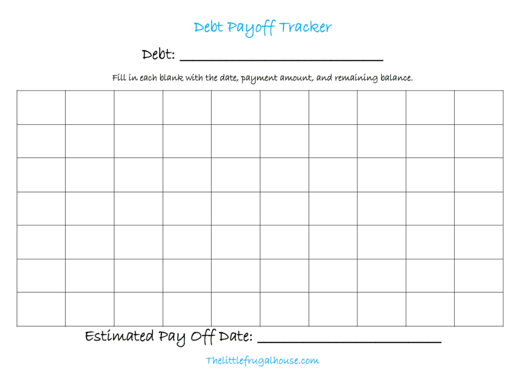 Free Printable Debt Payoff Chart