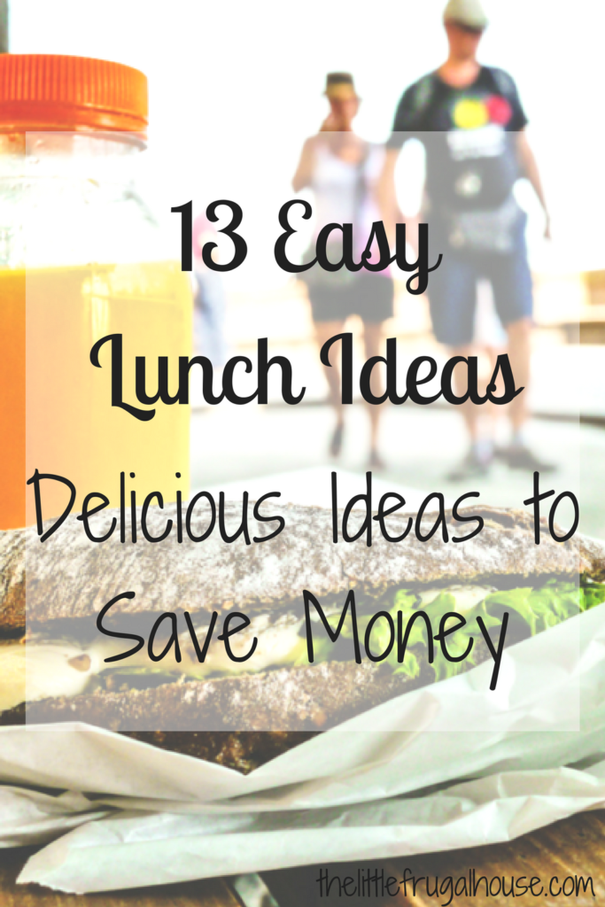 Easy lunch ideas to break away from the drive thru. Try one of these 13 easy lunch ideas to pack your own lunch and save money! Easy lunch ideas to break away from the drive thru. Try one of these 13 easy lunch ideas to pack your own lunch and save money!