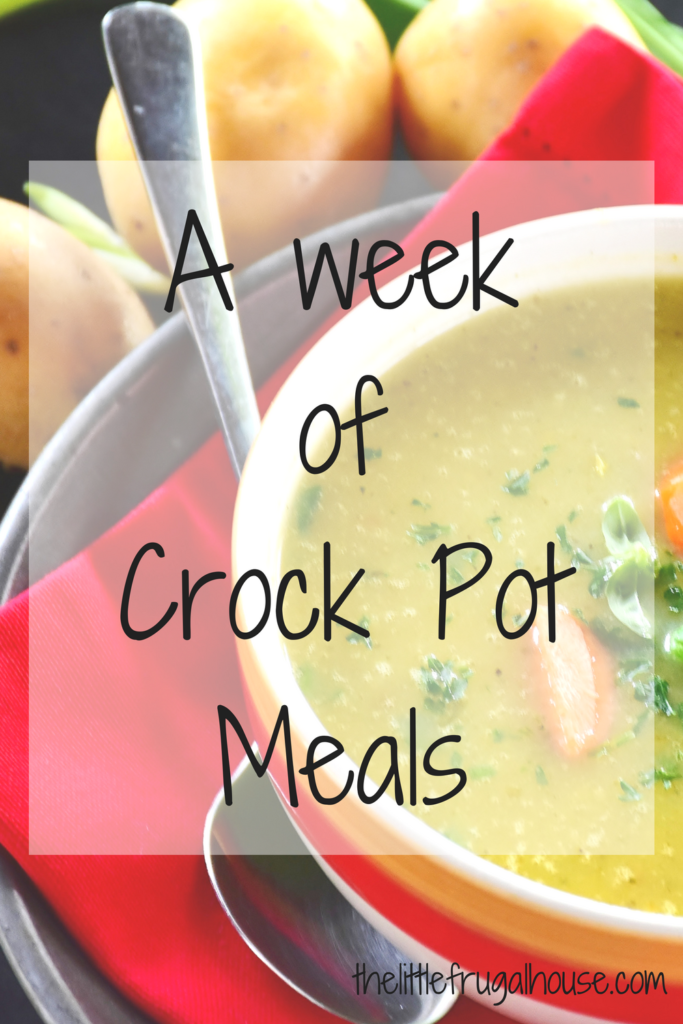 A week of crock pot meals to get dinner on the table, save time, and still feed your family a delicious, warm, homemade meal.