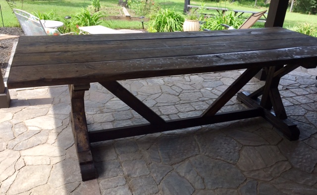 Diy Patio Farmhouse Table Build The Little Frugal House