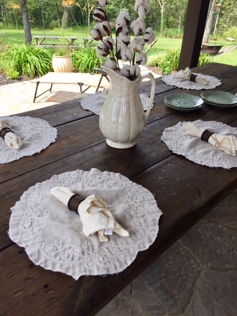Build your own patio farmhouse table with this easy plan and only $65! I love the way our table turned out and can't wait to have friends over!