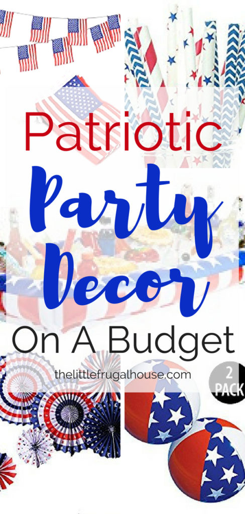 Throw the best Memorial Day or 4th of July party with the perfect patriotic party décor on a budget! Table décor, photo props, flags, games, and even beach balls!