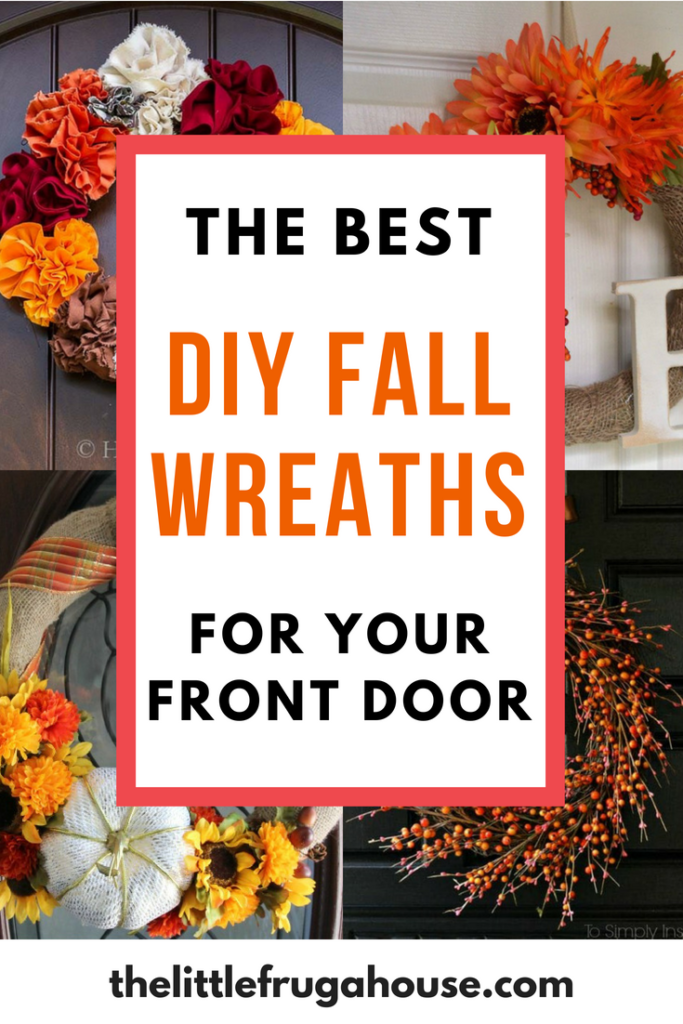 Wreaths are a great and inexpensive way to dress up your front door and welcome guests in. These 16 easy DIY fall wreaths for your front door are the perfect easy fall décor. Find the perfect rustic wreath with burlap, a grapevine wreath, and so many pretty ribbons!