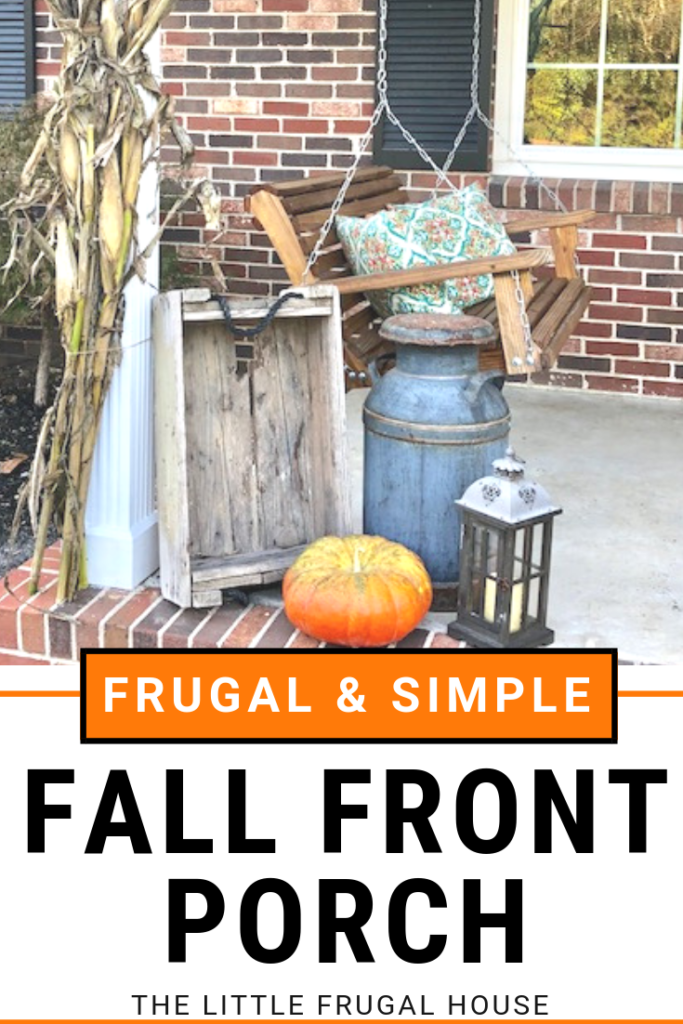 Decorate your porch for fall with just a few items from your local farm stand. See how we created this simple fall front porch decor with corn stalks, just a few pumpkins, and things we already had.