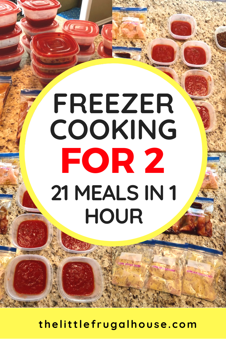 This freezer cooking for 2 plan will help you get ahead of dinnertime, and make meals in bulk to save you time and money. You will love having dinner ready every night with little effort. I'll show you how to make 21 meals for 2 in just 1 hour!