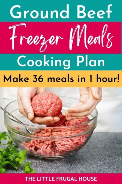 Follow this ground beef freezer cooking plan to make 36 ground beef freezer meals in just one hour to stock your freezer with easy dinners!