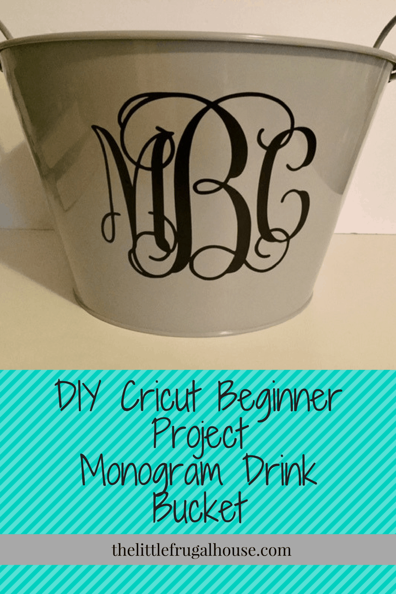This is a great beginner project for Cricut crafters! Learn how to make a monogram drink bucket for a gift basket, bridal shower, or party drink bucket!
