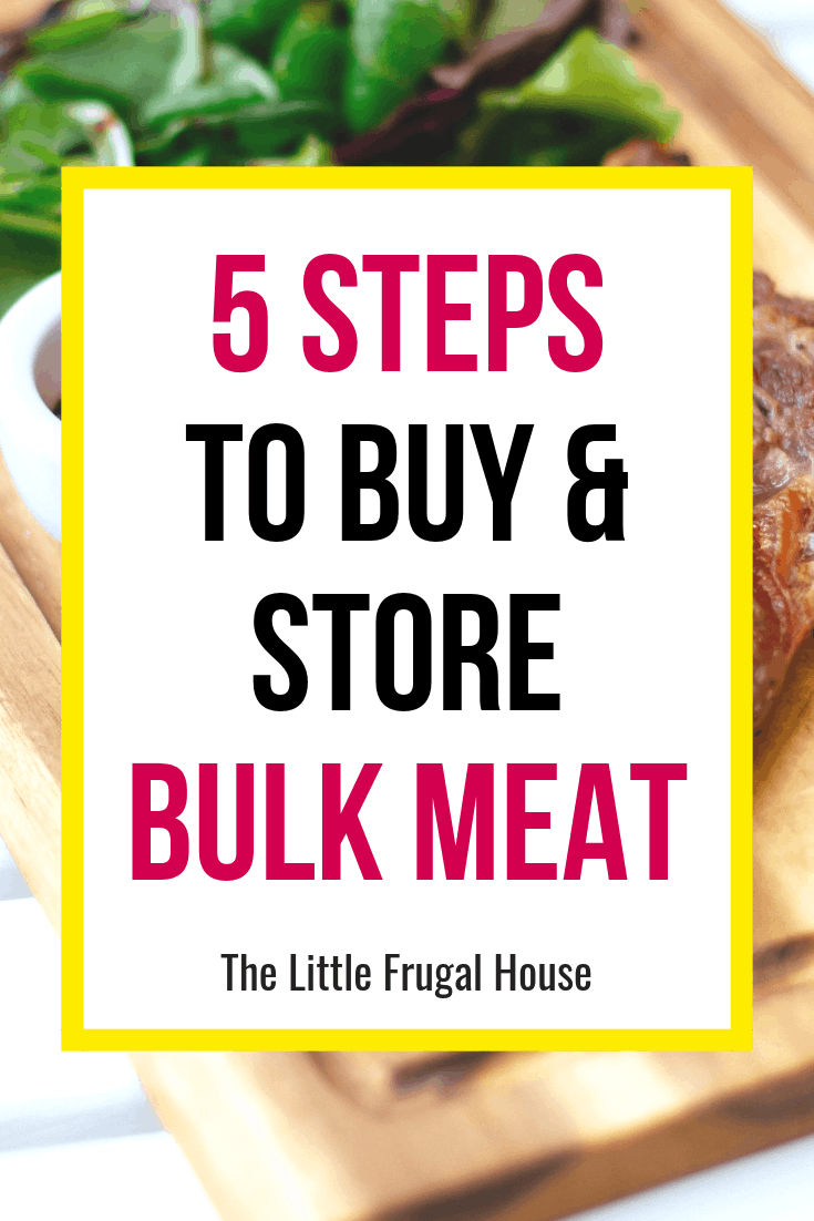 Looking for ways to save on your grocery bill? Buying meat in bulk saves us a ton and I'll show you my 5 step system for buying and storing meat in bulk.