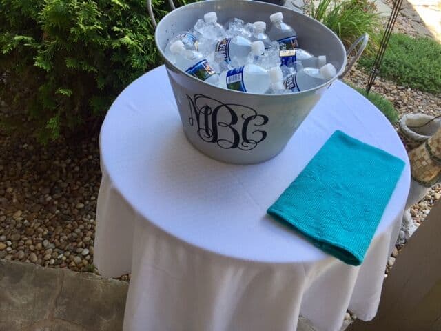 This is a great beginner project for Cricut crafters! Learn how to make a monogram drink bucket for a gift basket, bridal shower, or party drink bucket!