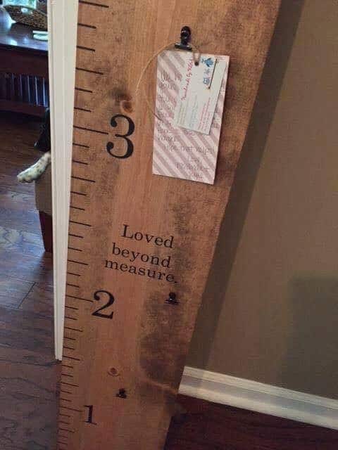Try this DIY Baby Shower Gift that is truly unique, personal, and so thoughtful. Parents will love tracking their child's growth on their own ruler!