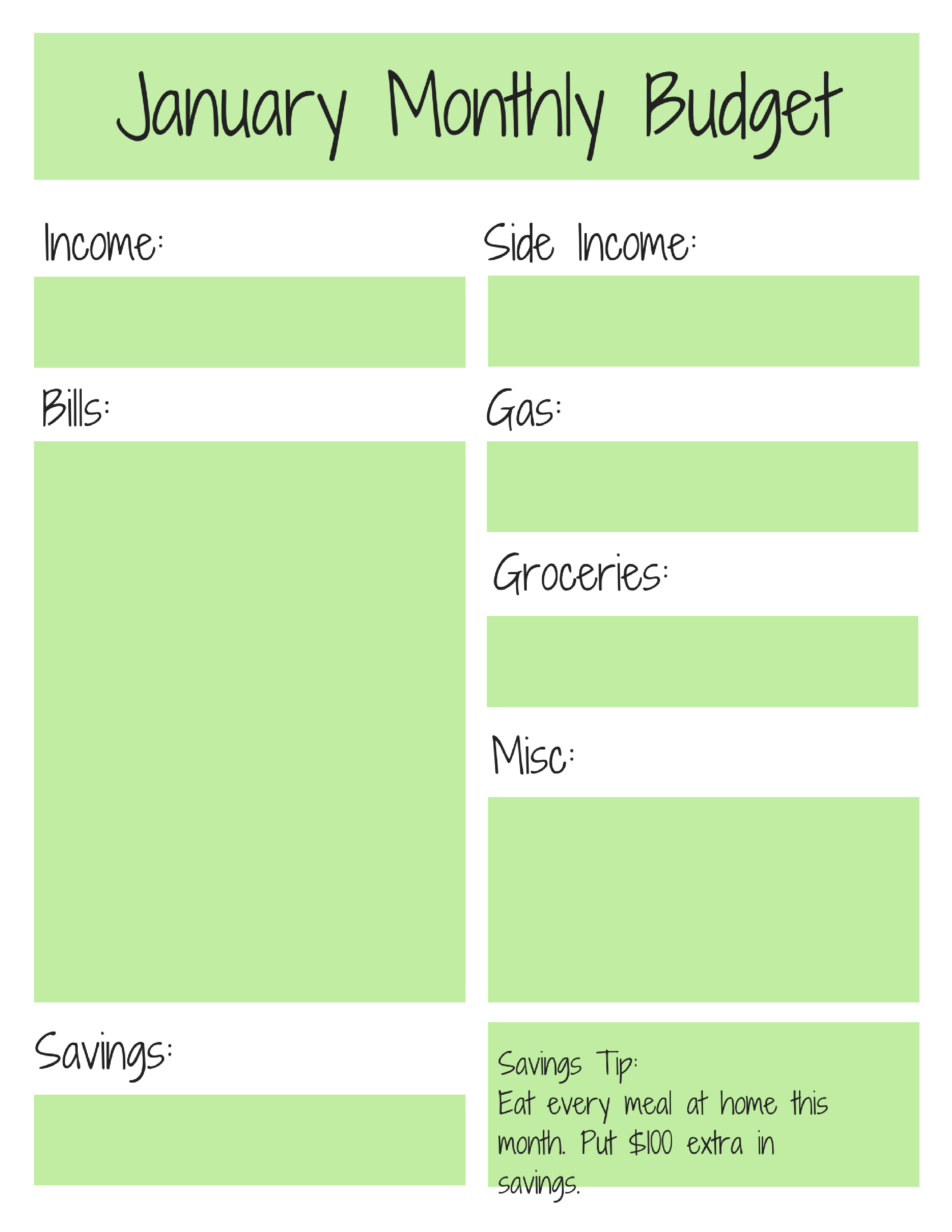 This yearly budget planner is simple easy to use and 