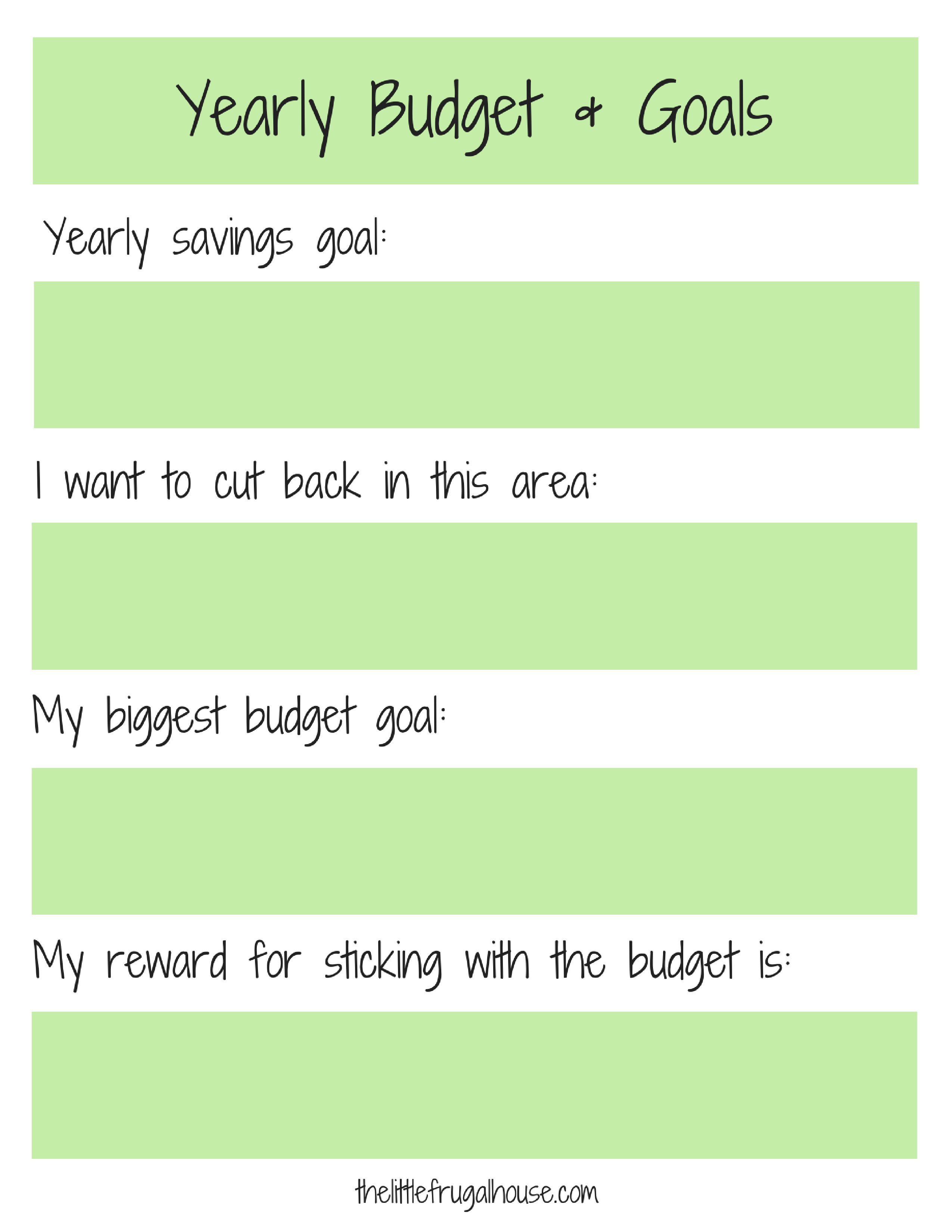 This yearly budget planner is simple easy to use and completely free