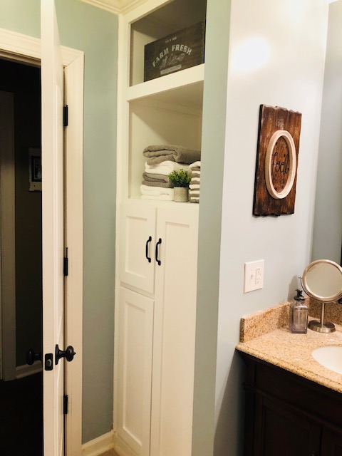 Bathroom Cabinet Build An Awkard Space Turned Into Spacious Storage - How To Build A Built In Bathroom Closet