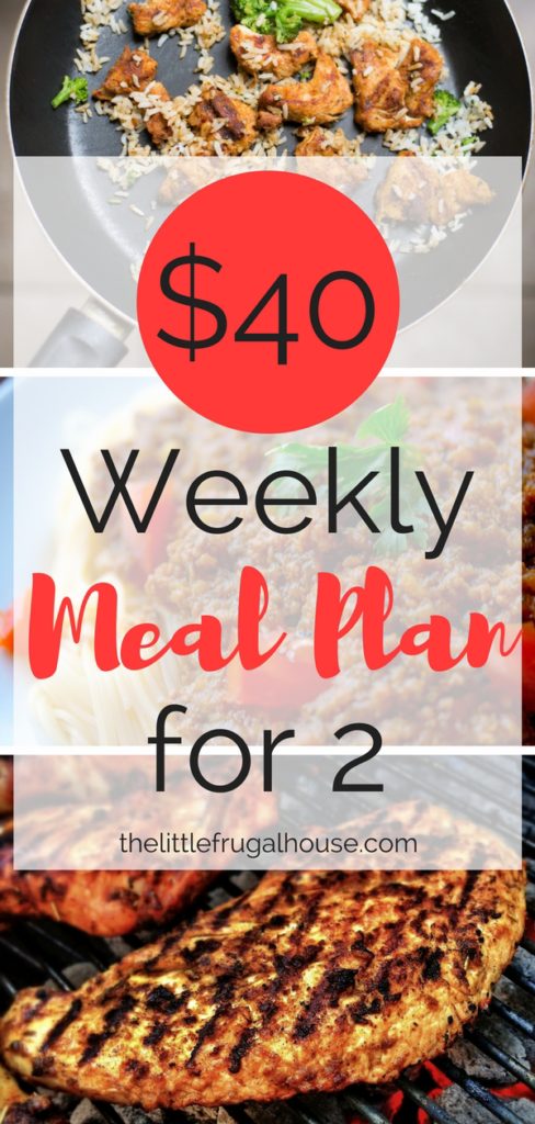 This $40 weekly meal plan for 2 will help you eat at home on a budget. Eat at home to eat healthy and save money. Add these meals to your menu planner. 