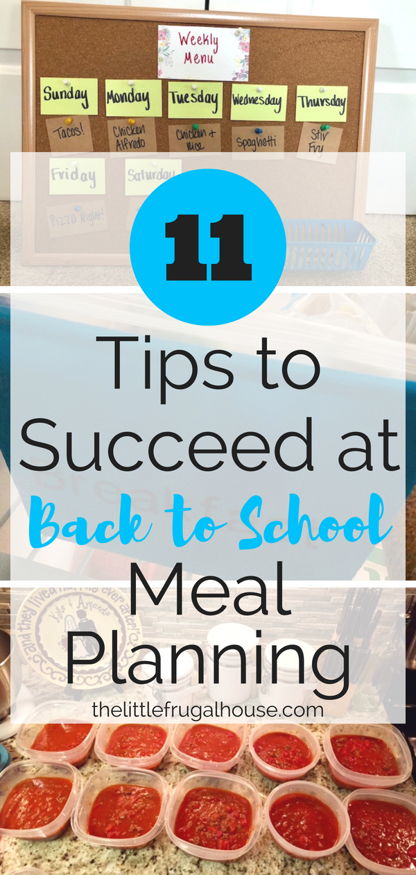 Stop stressing about back to school and start planning ahead - specifically meal planning. These 11 tips will help you succeed at back to school meal planning so you can get in a good routine now before school starts.