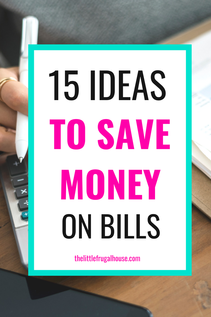 Save money every month but cutting costs on your bills. These 15 ideas of ways to save on bills will help you find new areas to save money.