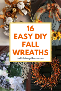 Wreaths are a great and inexpensive way to dress up your front door and welcome guests in. These 16 easy DIY fall wreaths for your front door are the perfect easy fall décor. Find the perfect rustic wreath with burlap, a grapevine wreath, and so many pretty ribbons!