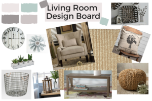 A living room makeover on a budget starts with a design board, a shopping list, and a whole lot of inspiration. I'm showing my design board, and where I plan to find décor on a budget.