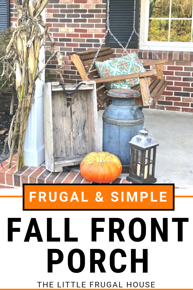Decorate your porch for fall with just a few items from your local farm stand. See how we created this simple fall front porch decor with corn stalks, just a few pumpkins, and things we already had.