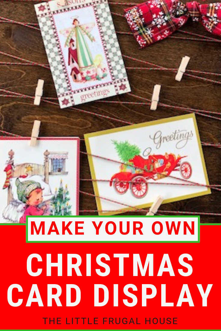 Display your Christmas cards and photos with a DIY Christmas card holder. This easy to make Merry Mail card display is fun to make and you'll need just a few supplies. Get the step by step instructions and photos here.