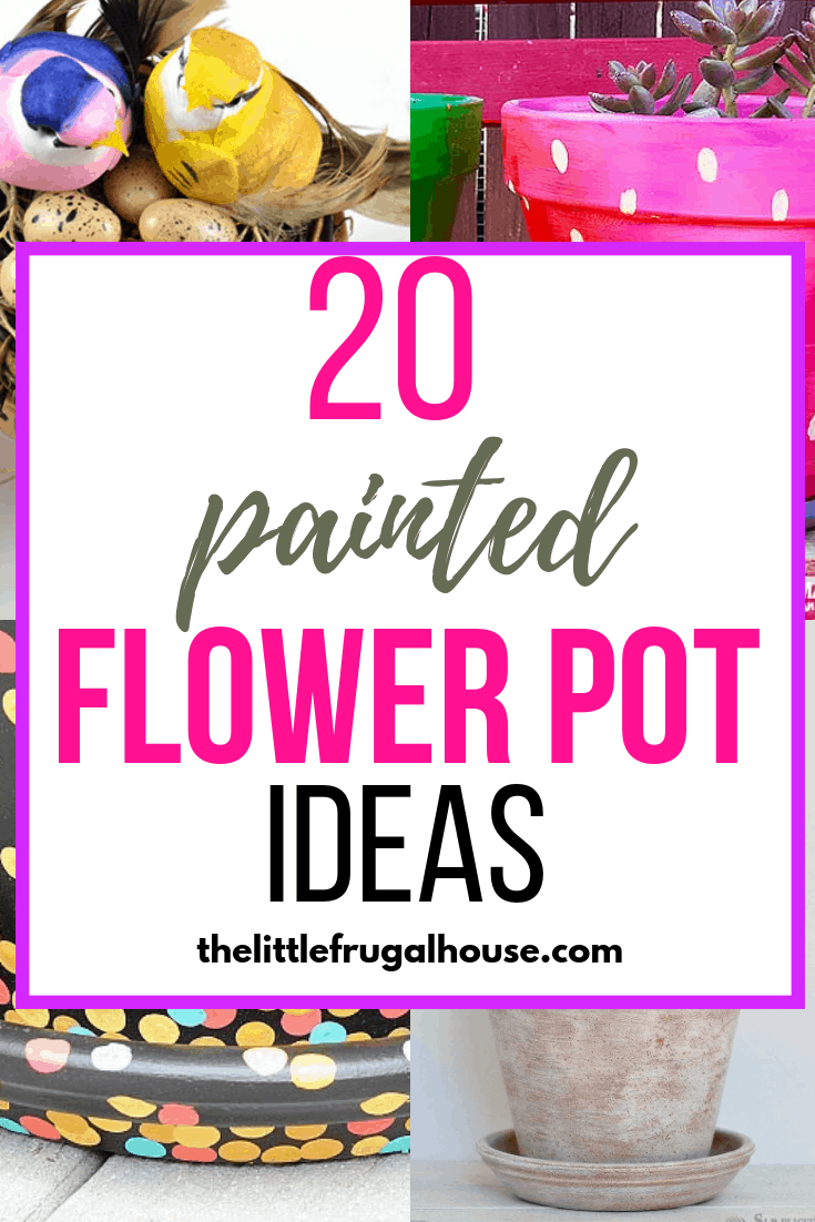 Decorate for Spring with a fun DIY project. These painted flower pot ideas will give you fresh ideas for decorating your home, patio, garden, and more. Find budget friendly decorating ideas that use Dollar Tree items!
