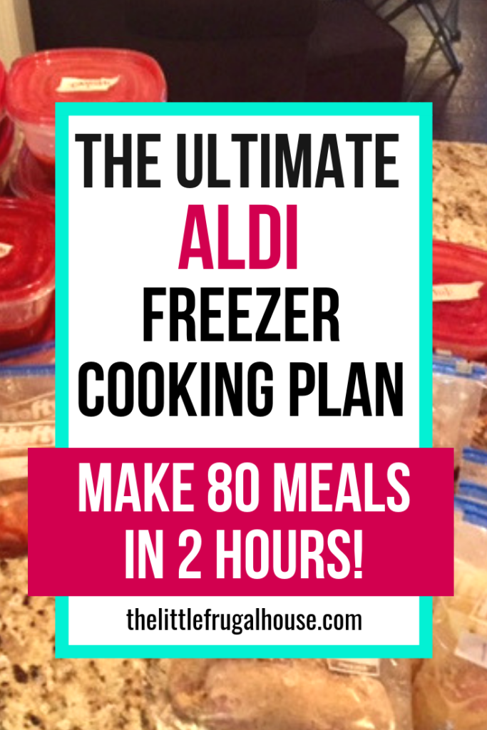 The ultimate freezer cooking plan using mostly Aldi ingredients. Make 80 meals in 2 hours to be prepared for those crazy busy nights! This Aldi freezer cooking plan will help you get your freezer stocked with easy freezer meals.