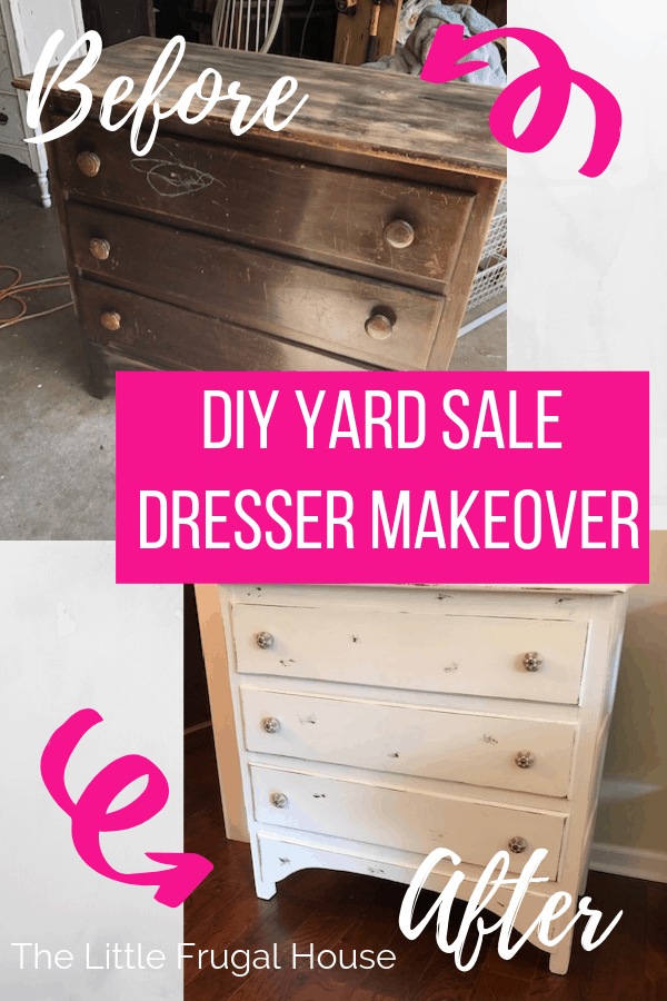 Diy Yard Sale Dresser Makeover The Little Frugal House