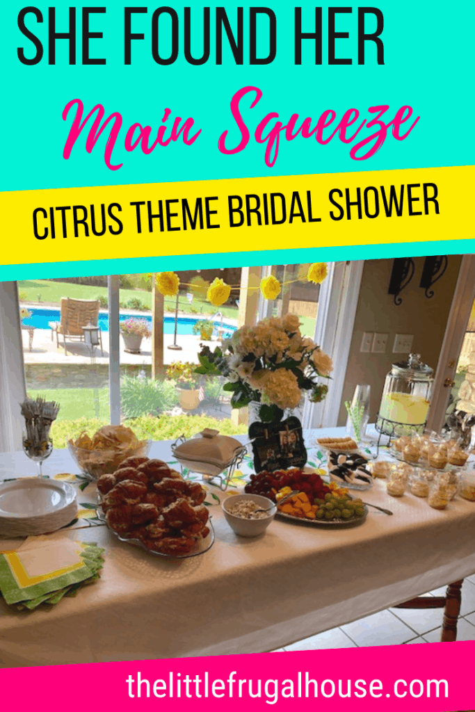She found her main squeeze! This citrus bridal shower was so fun! Check out the party decorations, invitation, DIY banner sign, food and drink.