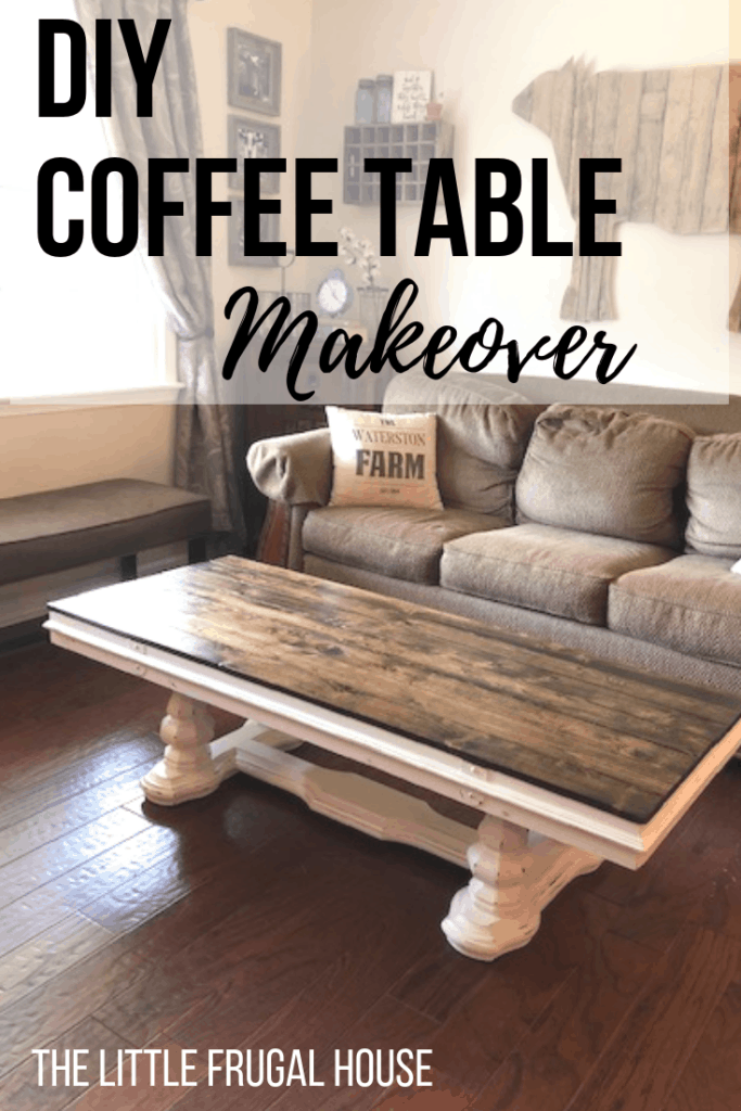 Check out this amazing DIY wooden glasstop painted coffee table makeover! The before and after will give you ideas for a rustic farmhouse look!
