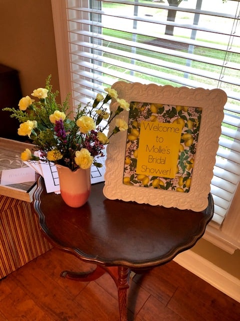 She found her main squeeze! This citrus bridal shower was so fun! Check out the party decorations, invitation, DIY banner sign, food and drink.