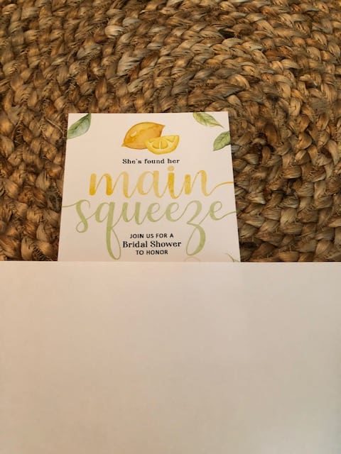 She found her main squeeze! This citrus bridal shower was so fun! Check out the party decorations, invitation, DIY banner sign, food and drink.