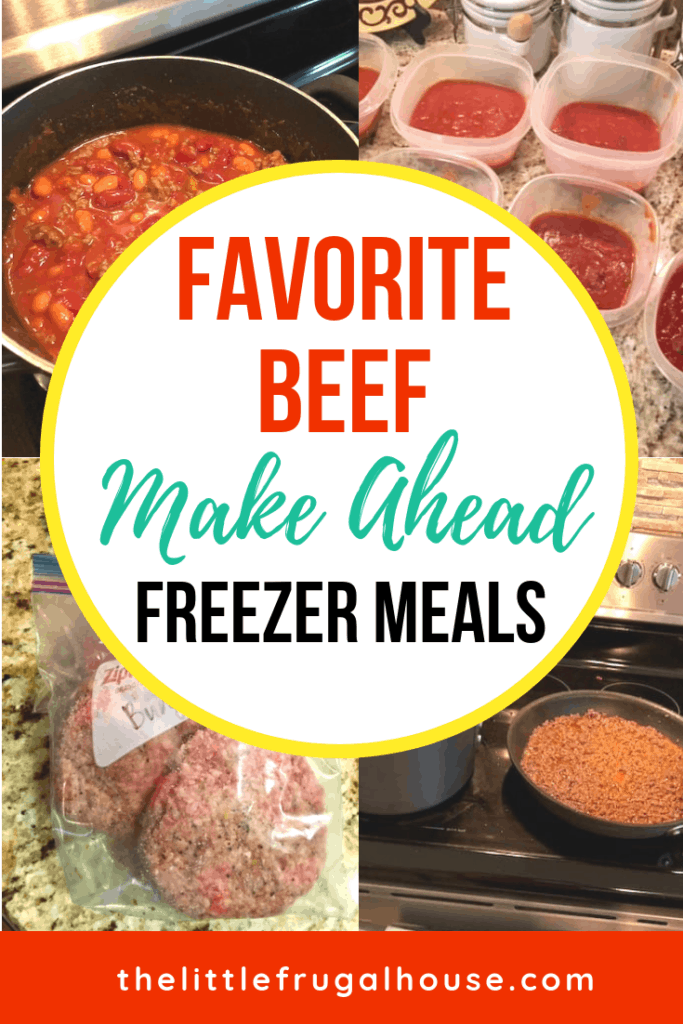My favorite beef make ahead freezer meals to quickly and easily stock your freezer. Perfect for busy nights! Reduce dinnertime stress with freezer meals.