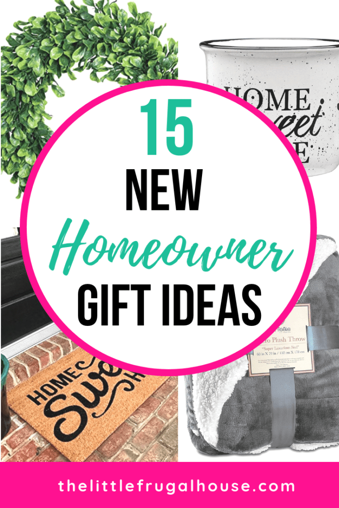 These 15 new homeowner gift ideas are perfect for a housewarming party to congraulate new homeowners. Candles, door mat, food, wine, wreaths, and more!
