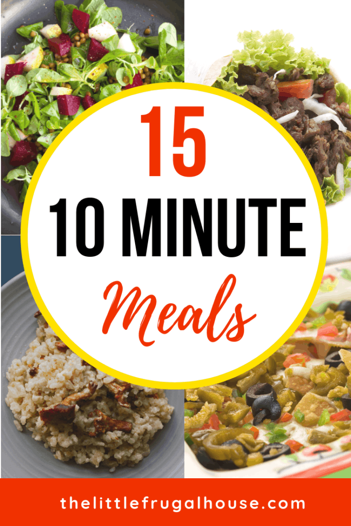 These 15 ideas of 10 minute meals are perfect for dinner tonight. Easy, cheap, and simple meals with 4 ingredients or less. Perfect for kids or just for one