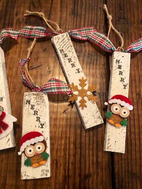 Make your own easy, rustic DIY Christmas ornaments with tobacco sticks. These are perfect for kids, to sell, for gifts, or to decorate your tree. 