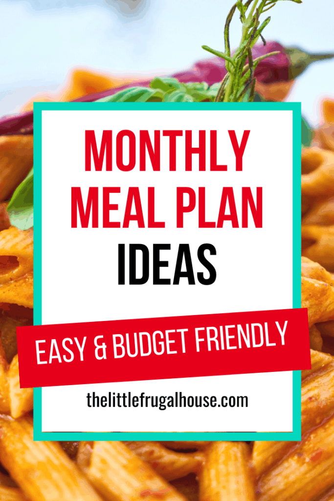 These menu ideas for a monthly meal plan are so good! Make a meal plan that's healthy and feeds the whole family or just for two on a budget.