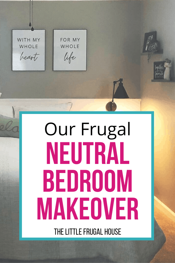 This budget friendly bedroom makeover was so fun to create with Walmart decor, DIY wall art, a gallery wall, frugal bedding, and wall sconces.