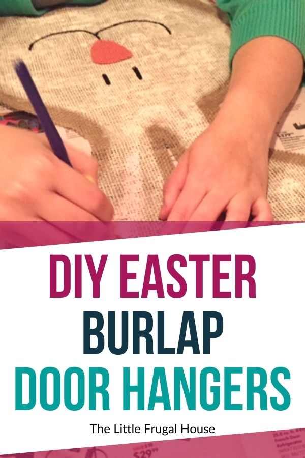 Super cute and easy DIY Tutorial to make Easter Burlap Door Hangers with step by step instructions, materials list, and lots of pictures! These are a great alternative to an Easter wreath! So fun to make and perfect for a girls craft night!