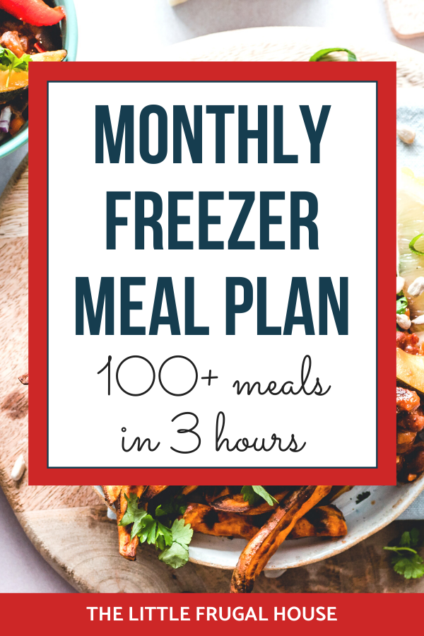 This monthly freezer meal plan is perfect for prepping and planning a month of freezer friendly meals on a budget. Cook once a month to enjoy easy homemade meals easily.