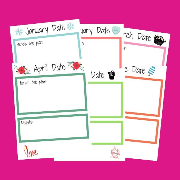 This is such a fun, unique, and creative gift! Plan 12 months of dates for you husband for a year of dates gift! I love these frugal date night ideas!