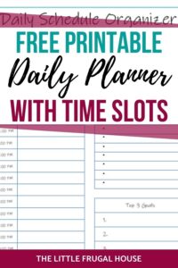 Free Printable Daily Planner with Time Slots - The Little Frugal House