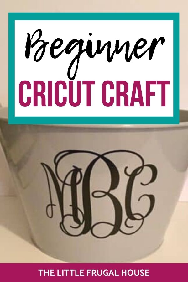 This is a great beginner project for Cricut crafters! Learn how to make a monogram drink bucket for a gift basket, bridal shower, or party drink bucket!