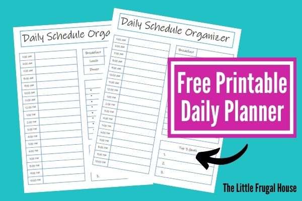 Free Printable Daily Planner With Time Slots The Little Frugal House
