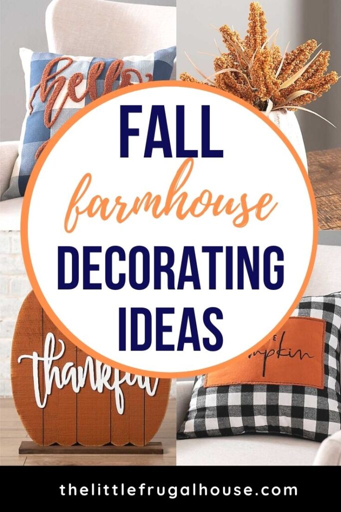 Decorate for fall with these cute and affordable fall farmhouse decorating ideas! Wreaths, door hangers, pumpkins, wall decor, table decor & throw pillows!