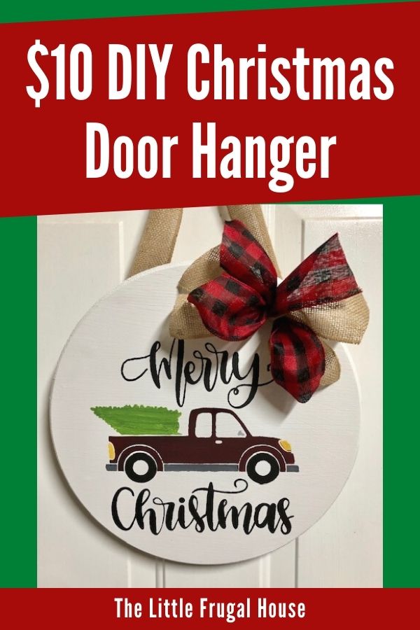 Make this simple, quick, and easy $10 DIY Christmas wooden door hanger with your Cricut machine. Perfect for DIY Christmas decor or a DIY gift!