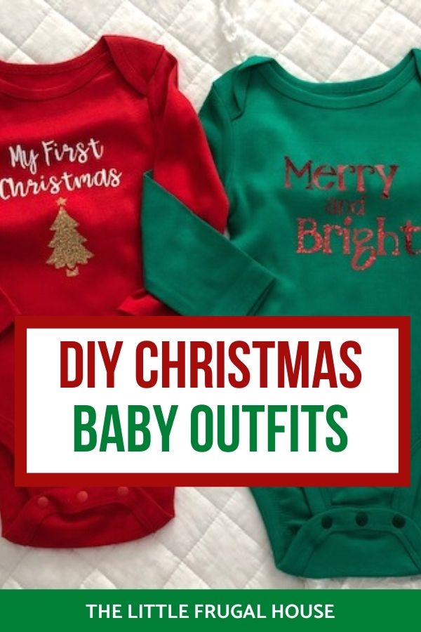 Make your own DIY Christmas bodysuits for baby with this easy beginner Cricut project. These simple iron on designs are quick to make and so cute!