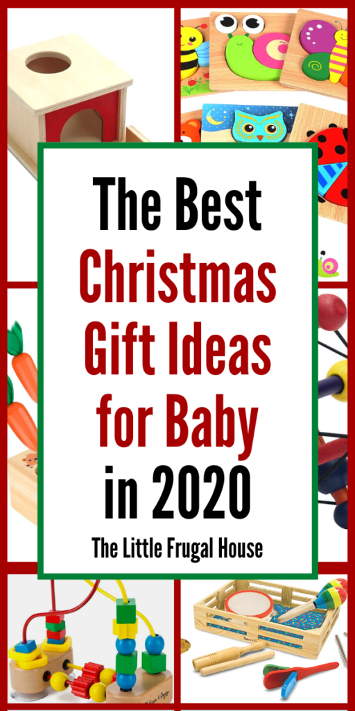 Montessori inspired simple gift ideas for baby's first Christmas. Find the perfect Christmas gifts for baby like rattles, grasping toys, and more.